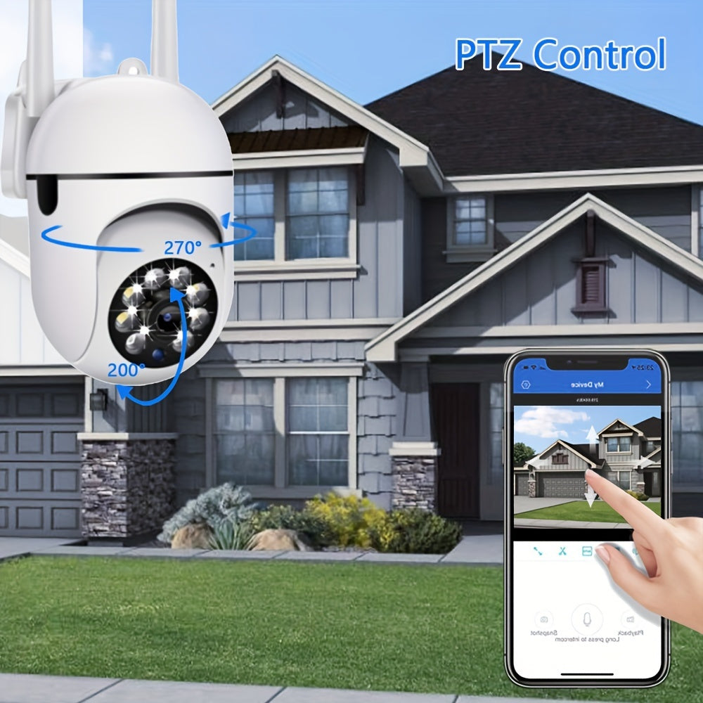 Cámara de seguridad esférica, detección de movimiento, visión nocturna a color, notificaciones de alarma, cámara de seguridad inalámbrica Wi-Fi inteligente 1080P, cámara de monitoreo panorámico de 355 °