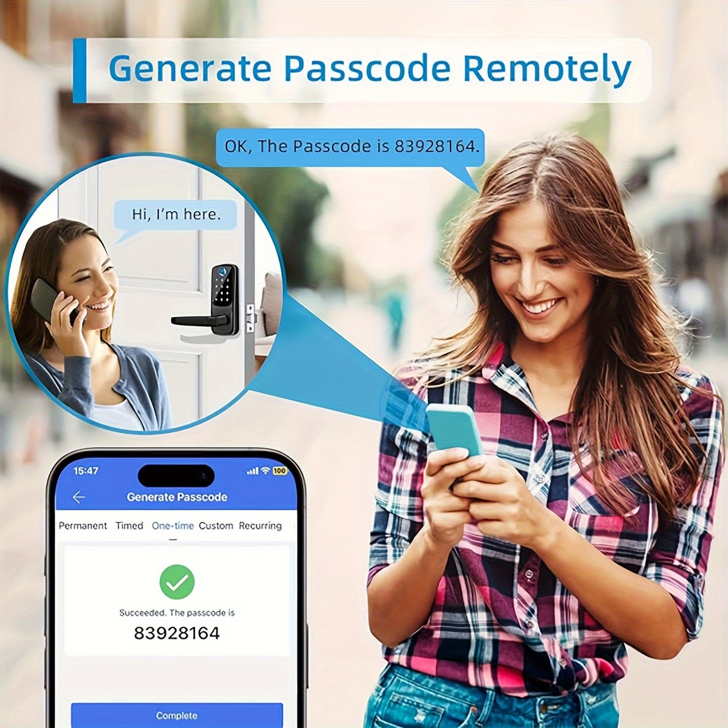 Cerradura de Puerta Inteligente sin Llave de Entrada con Huella Dactilar, Cerradura Electrónica Digital con Código de Acceso, Manija de Puerta Eléctrica con Palanca de Mano Derecha, Asa Biométrica, Grado Comercial, Operada por Batería de 36V