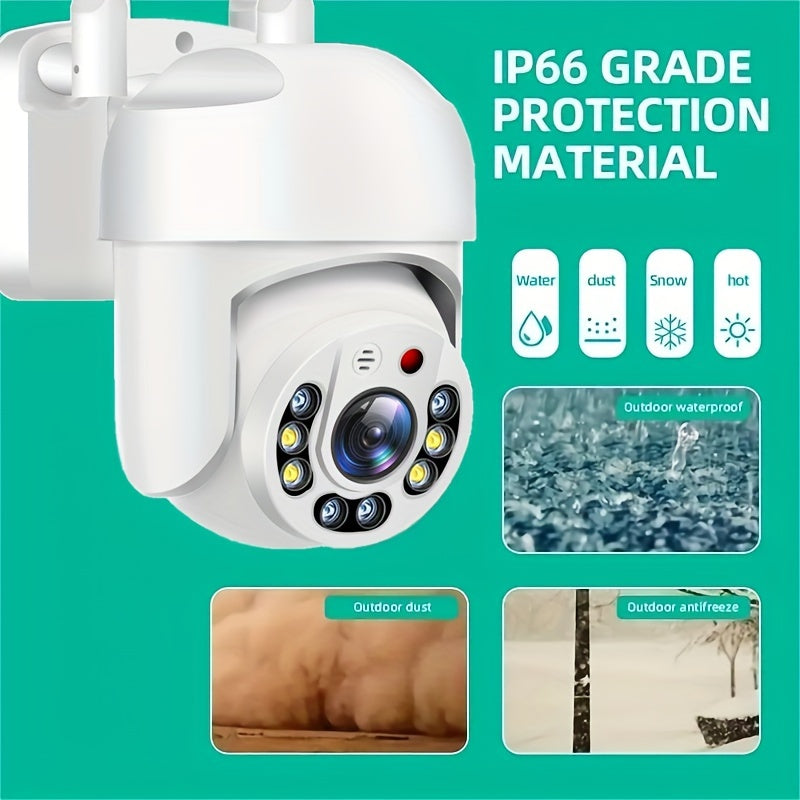 Cámara de seguridad IP CCTV resistente al agua con seguimiento automático PTZ, detección de movimiento de humanoides AI, intercomunicador de voz bidireccional, vigilancia panorámica de 360 grados, cámara de seguridad