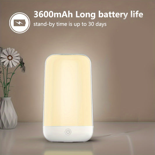 Lámpara de mesa inteligente con pantalla táctil, 16 millones de colores regulables y aplicación inteligente, luces nocturnas LED RGB para dormitorio, temporizador y lámpara de escritorio portátil para mesita de noche, sala de estar y decoración del hogar