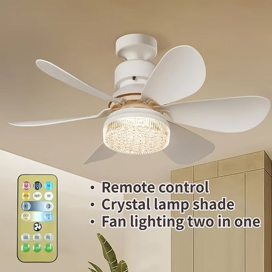 Ventilador de techo de cristal de 30W/40W con control remoto, temporización inteligente y atenuación ilimitada - Adecuado para decoración de hogar, oficina, dormitorio y centro comercial