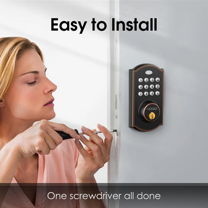 Cerradura de puerta de entrada sin llave - Cerradura de puerta electrónica con teclado, cerradura inteligente con cierre automático, seguridad, fácil de instalar, ideal para puerta principal, uso doméstico, apartamento