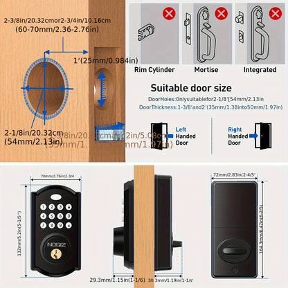 Cerradura de puerta de entrada sin llave - Cerradura de puerta electrónica con teclado, cerradura inteligente con cierre automático, seguridad, fácil de instalar, ideal para puerta principal, uso doméstico, apartamento