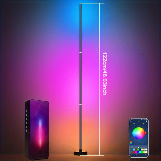Lámpara de Piso Inteligente RGB con 16 Millones de Colores: Iluminación Ajustable, Alimentación por USB y Control Inalámbrico para Sala de Estar, Dormitorio, Sala de Juegos y Decoración de Fiesta